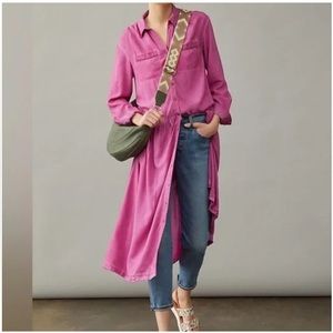 Anthropologie Pilcro Raspberry Purple Pink Kimberly Tiered Midi Dress Si…